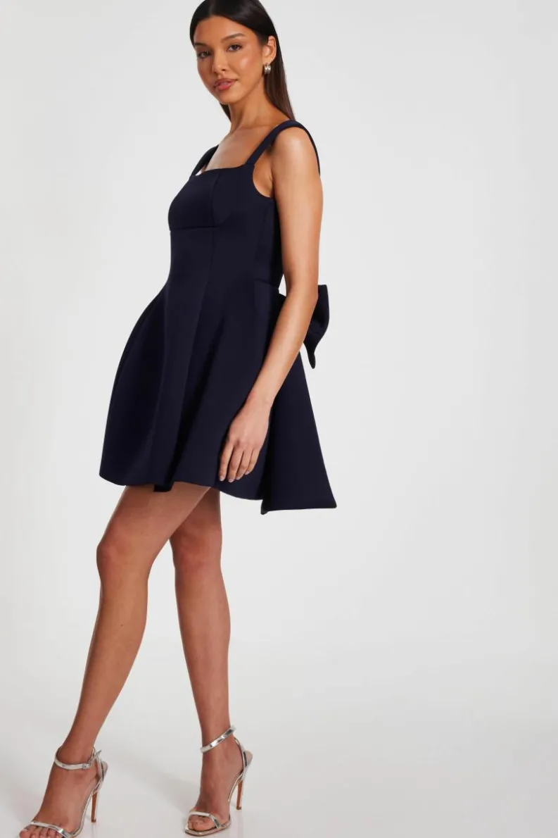 Skater Dresses*Quiz Bow Skater Dress Navy