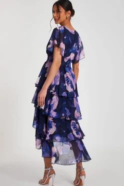 Midi Dresses*Quiz Dip Hem Midi Dress Navy