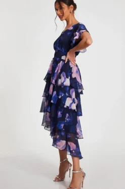Midi Dresses*Quiz Dip Hem Midi Dress Navy