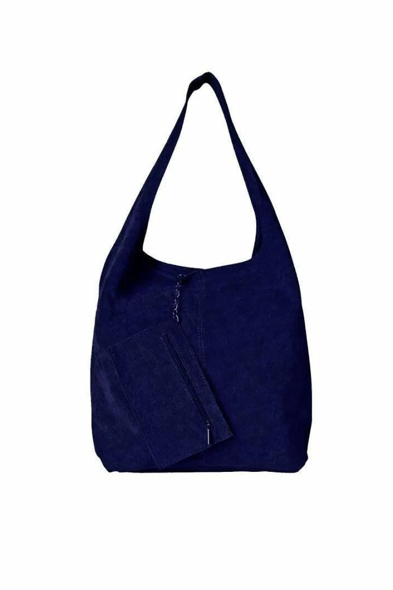 Shoulder Bags*Sostter Soft Suede Leather Hobo Shoulder Bag | BRXYD Navy