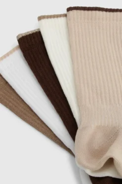 Tights & Socks|Tights & Socks*boohoo Thick Ribbed Sock 5 Pack neutral