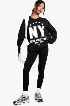 Sweatshirts|Hoodies & Sweatshirts*boohoo New York City Ath Club Oversized Sweatshirt black