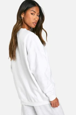 Sweatshirts|Hoodies & Sweatshirts*boohoo New York Embroidered Oversized Crew Neck Sweatshirt ecru