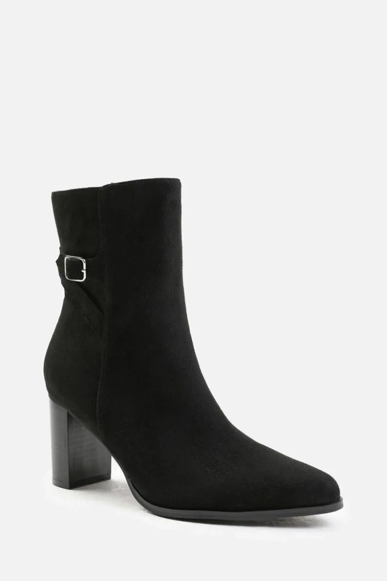 Heeled Boots*Where's That From North' Block Heel Boot With Buckle Detail Black