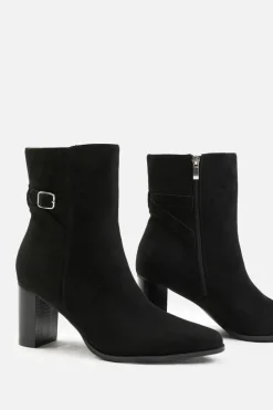 Heeled Boots*Where's That From North' Block Heel Boot With Buckle Detail Black