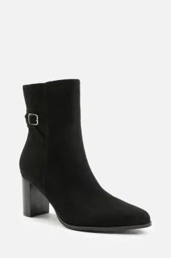Heeled Boots*Where's That From North' Wide Fit Block Heel Boot With Buckle Detail Black