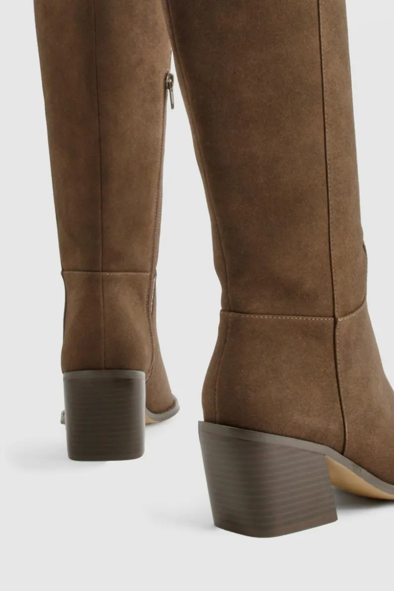 Cowboy Boots|All Boots*boohoo Nubuck Western Cowboy Boots choc brown
