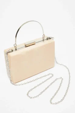 Handbags|Clutch Bags*Quiz Satin Embellished Box Bag Nude