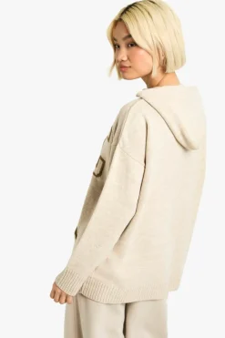 Jumpers*boohoo NYC Knitted Hooded Jumper stone