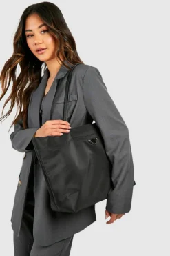 Handbags|Tote Bags*boohoo Nylon Basic Oversized Tote Bag black