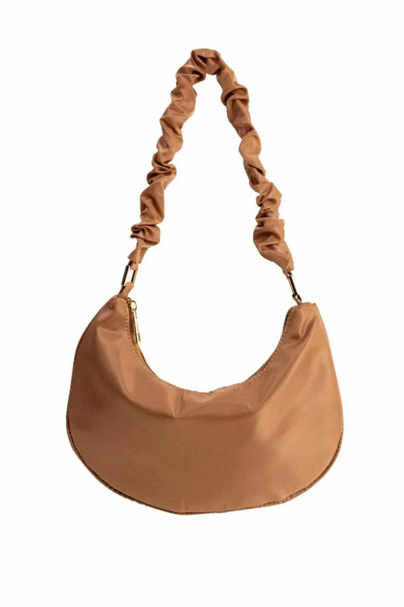 Shoulder Bags|Handbags*My Accessories London Nylon Ruched Shoulder Bag Camel