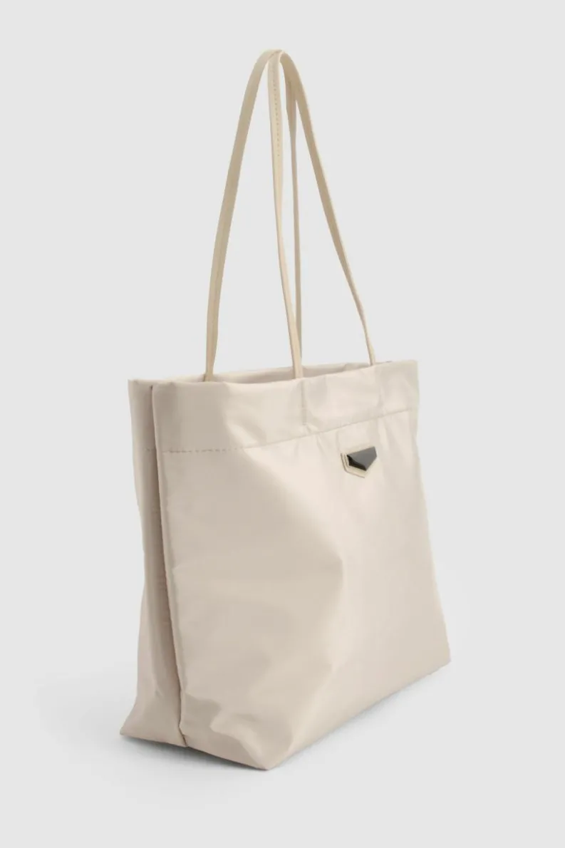 Handbags|Tote Bags*boohoo Nylon Shopper Tote Bag beige