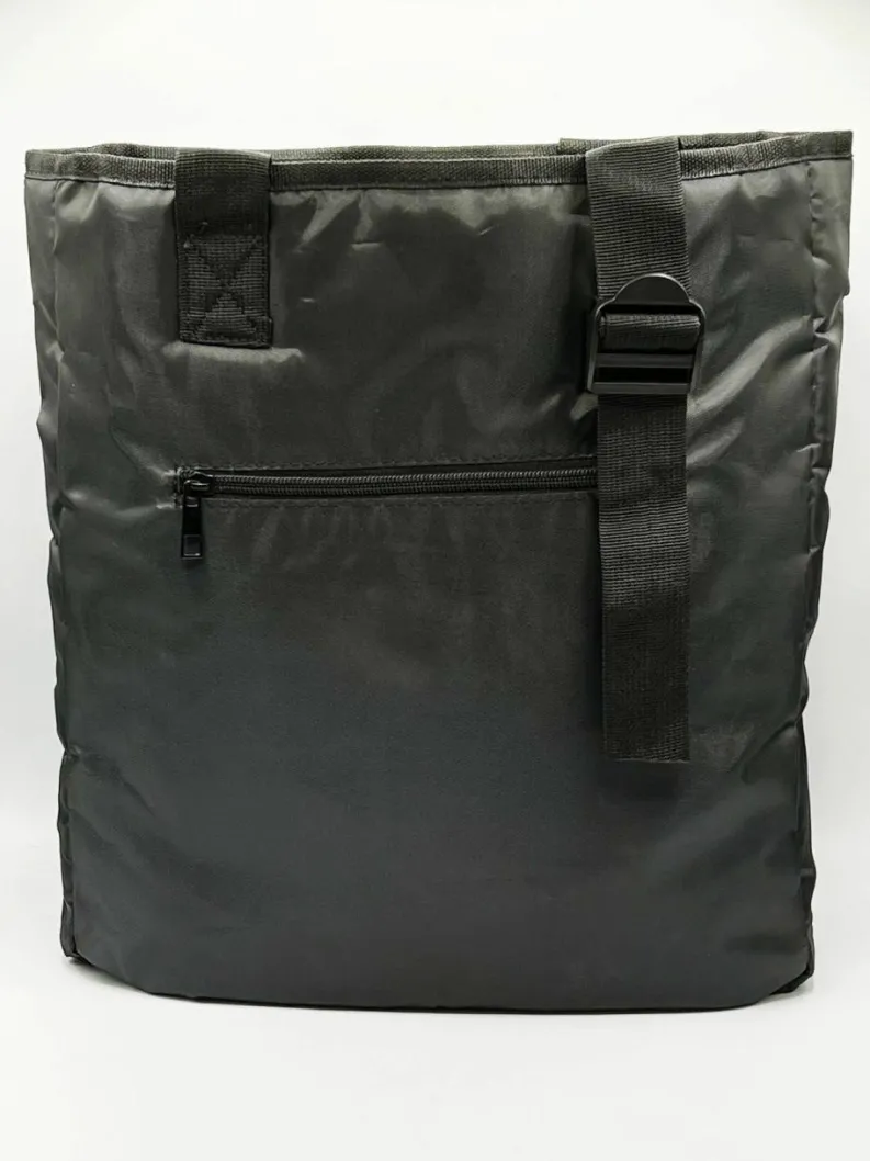 Shoulder Bags|Tote Bags*SVNX Nylon tote bag with zip front pocket Black