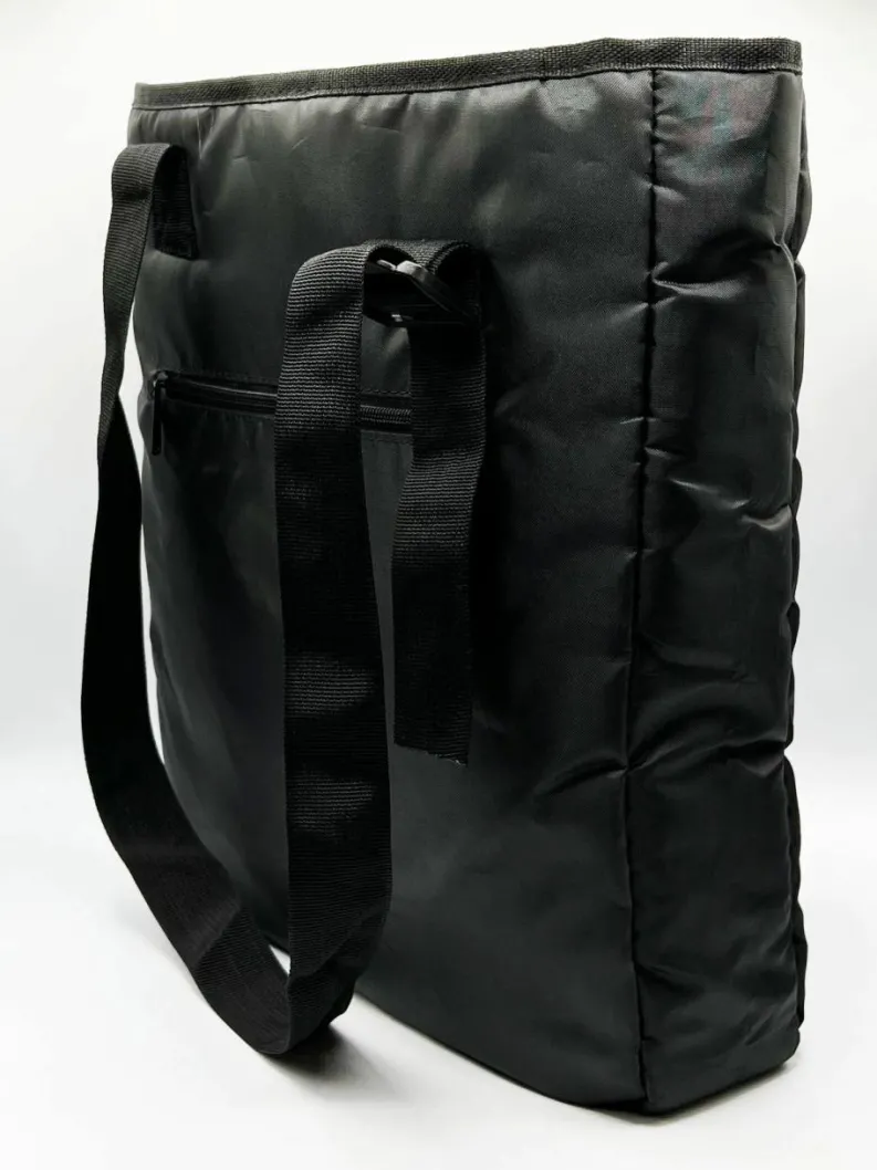 Shoulder Bags|Tote Bags*SVNX Nylon tote bag with zip front pocket Black