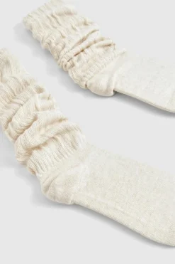 Tights & Socks|Tights & Socks*boohoo Oatmeal Knitted Slouchy Socks beige