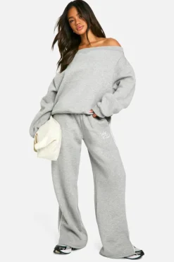 Sweatshirts|Athleisure*boohoo Off the shoulder sweatshirt ash grey