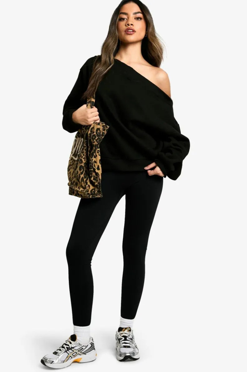 Sweatshirts|Hoodies & Sweatshirts*boohoo Off the shoulder sweatshirt black