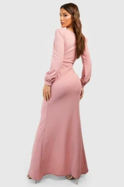 Wrap Dresses*boohoo Off The Shoulder Wrap Maxi Dress rose