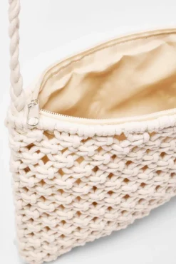 Cross-Body Bags|Handbags*Quiz Crochet Cross Body Bag Off White