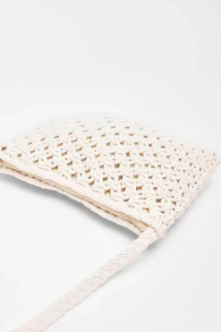 Cross-Body Bags|Handbags*Quiz Crochet Cross Body Bag Off White