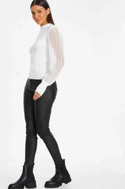Jumpers*Quiz High Neck Jumper Off White