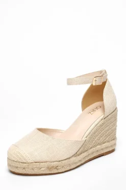 Sandals*Quiz Woven High Wedges Off White