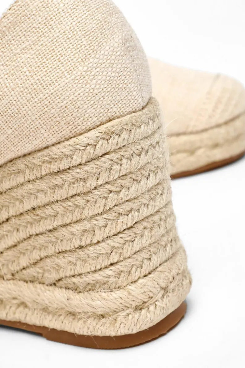 Sandals*Quiz Woven High Wedges Off White