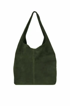 Shoulder Bags*Sostter Olive Soft Suede Leather Hobo Shoulder Bag | BIAIX Green