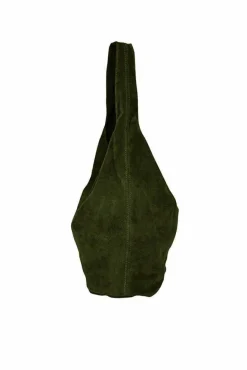 Shoulder Bags*Sostter Olive Soft Suede Leather Hobo Shoulder Bag | BIAIX Green