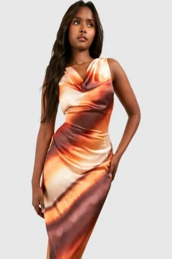 Cami Dresses*boohoo Ombre Cowl Maxi Slip Dress copper