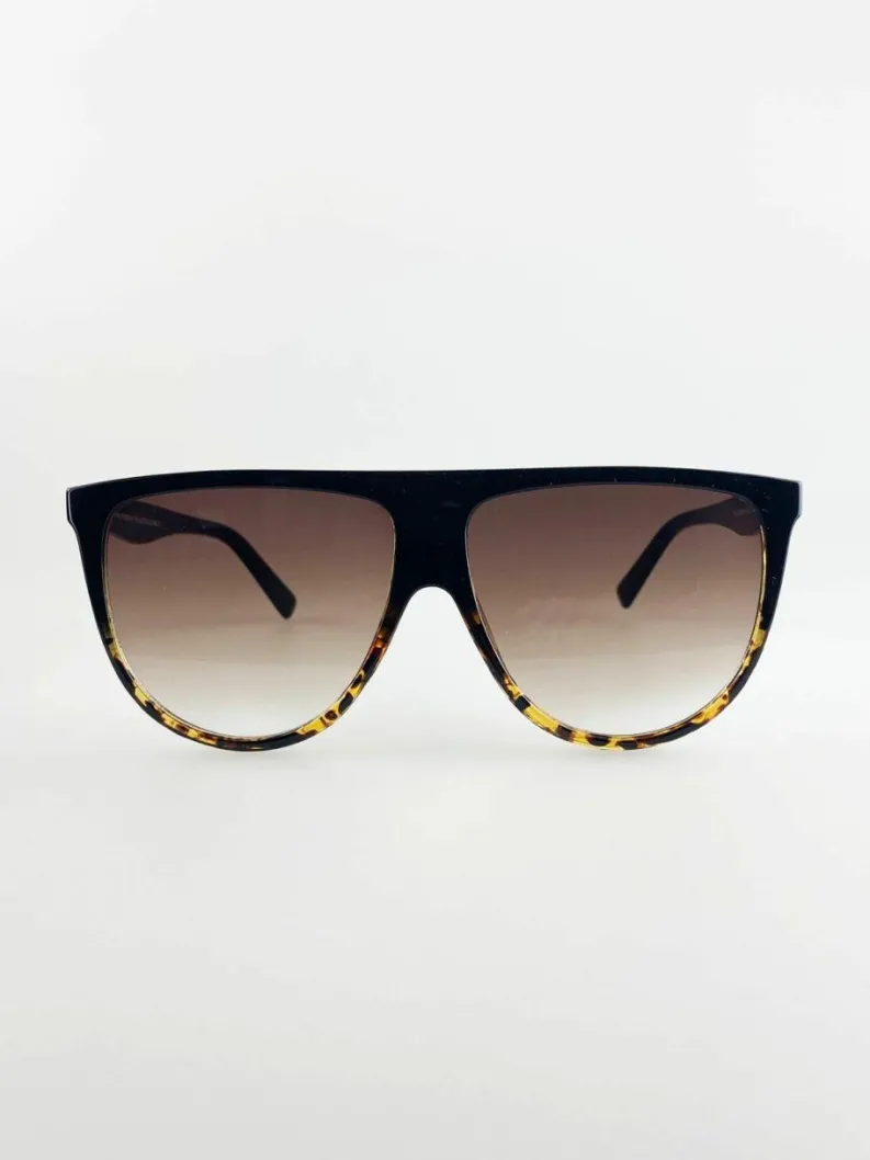 Sunglasses*SVNX Ombre Lens Oversized Sunglasses In Tortoise Shell Brown