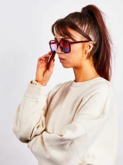 Sunglasses*SVNX Ombre Lense Oversized Sunglasses Plum