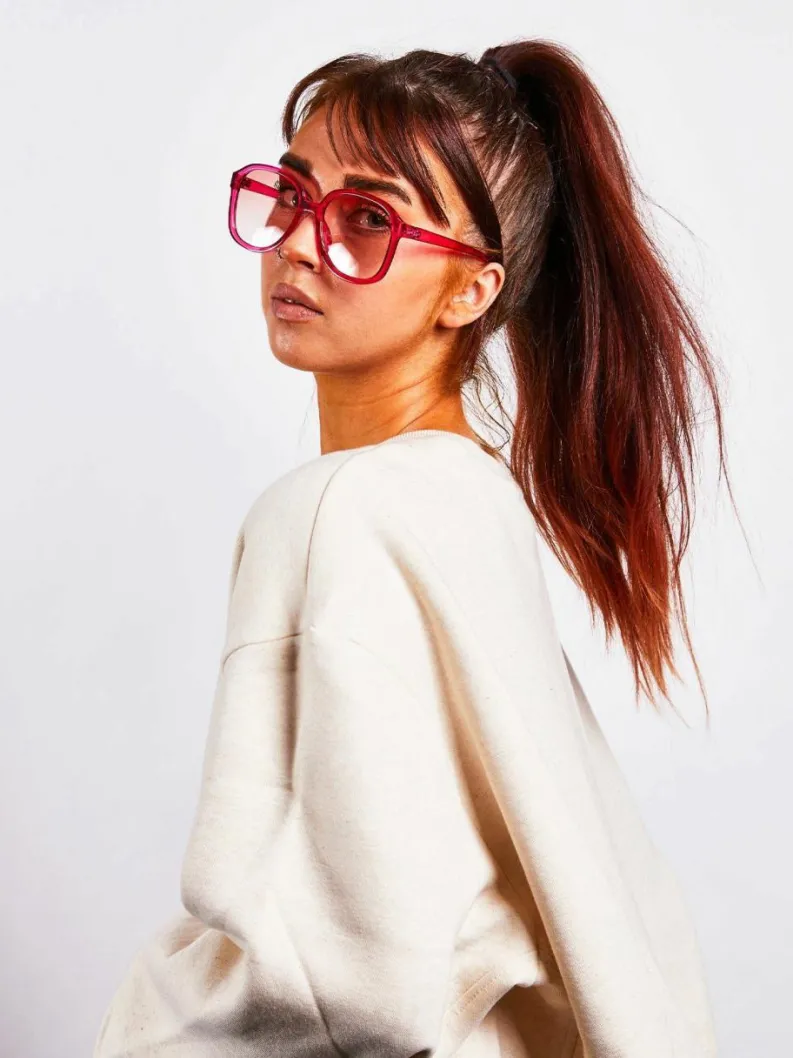 Sunglasses*SVNX Ombre Lense Oversized Sunglasses Pink