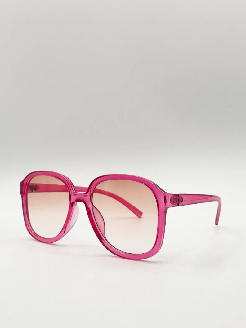 Sunglasses*SVNX Ombre Lense Oversized Sunglasses Pink