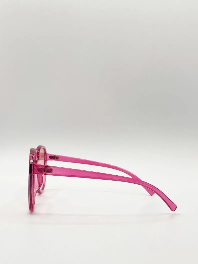 Sunglasses*SVNX Ombre Lense Oversized Sunglasses Pink