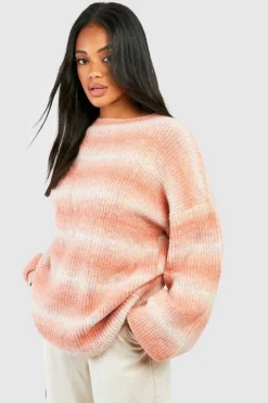 Oversized Jumpers|Jumpers*boohoo Ombre Oversized Jumper pink