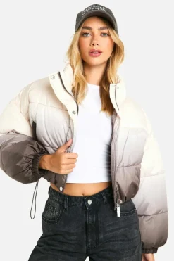 Up To 80% Off Winter Warmers|Puffer Jackets*boohoo Ombre Puffer Jacket chocolate