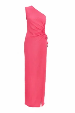 Wrap Dresses*Quiz One Shoulder Wrap Cut Out Maxi Dress Pink