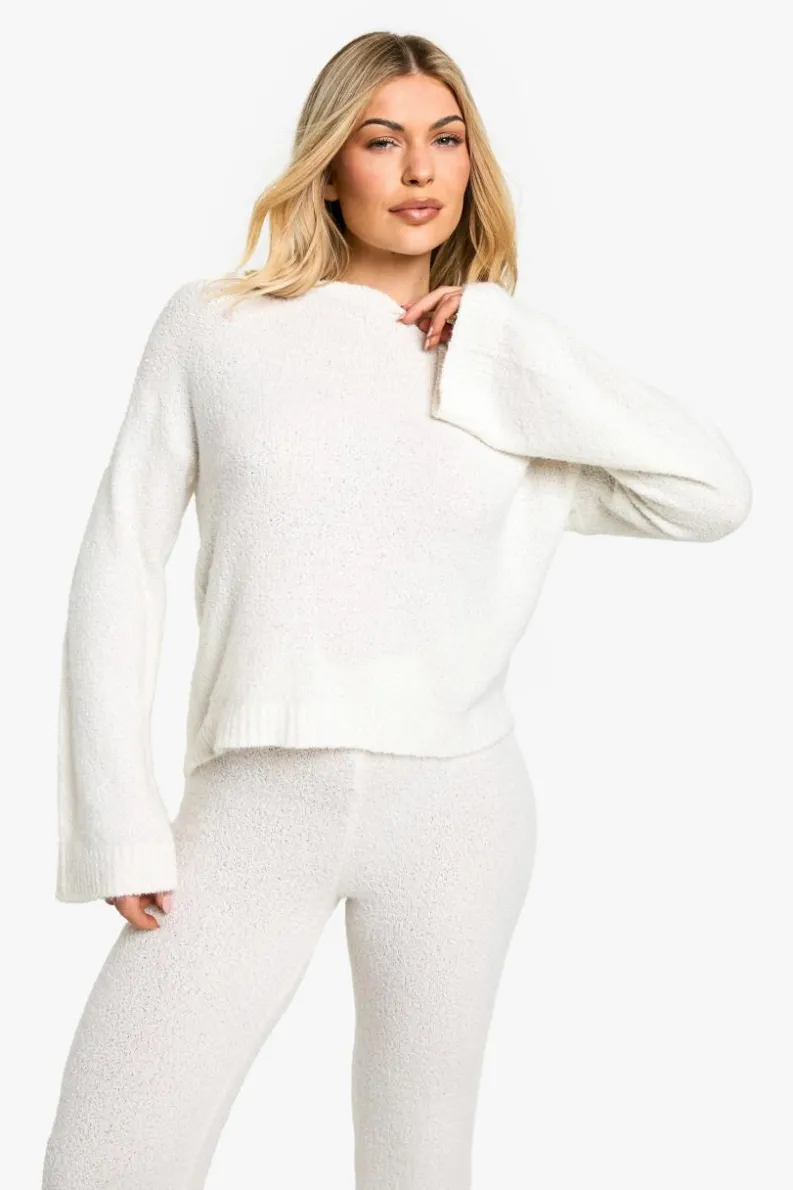 Jumpers|Knitwear*boohoo Open Back Boucle Jumper cream