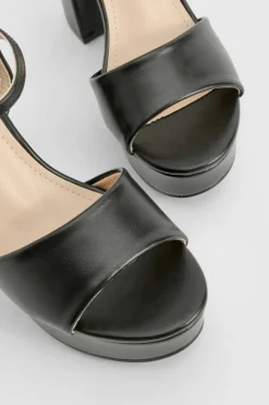 Heels*boohoo Open Toe Platform Heels black