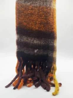 Hats & Gloves|Hats & Gloves*SVNX Orange and Brown Tartan Scarf with Tassels Multi