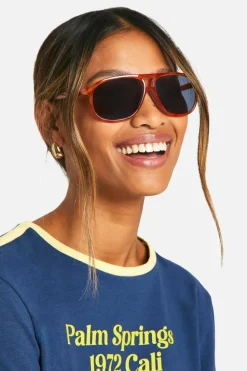 Sunglasses*boohoo Tortoise Shell Frame Aviator Sunglasses orange