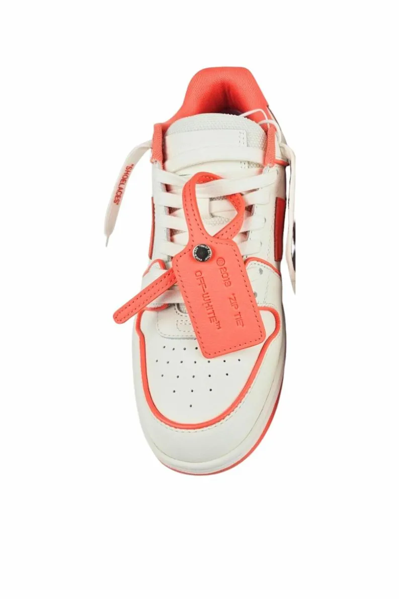 Trainers*Off-White Out Of Office Coral Red Calf Leather Sneakers Orange
