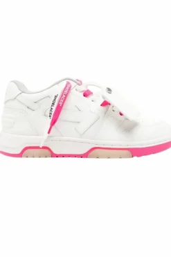 Trainers*Off-White Out Of Office Fuschia Calf Leather Sneakers White