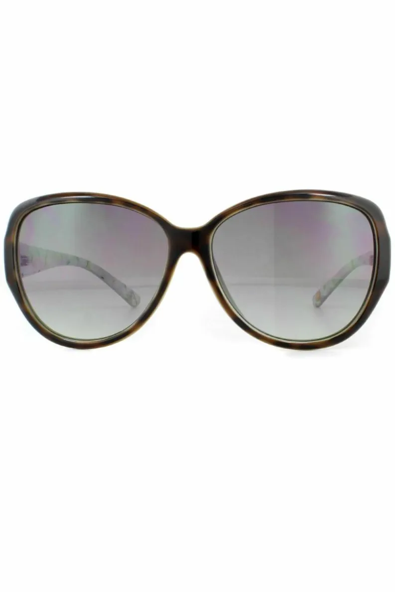 Sunglasses*Ted Baker Oval Tortoise Green Grey Gradient Sunglasses Brown