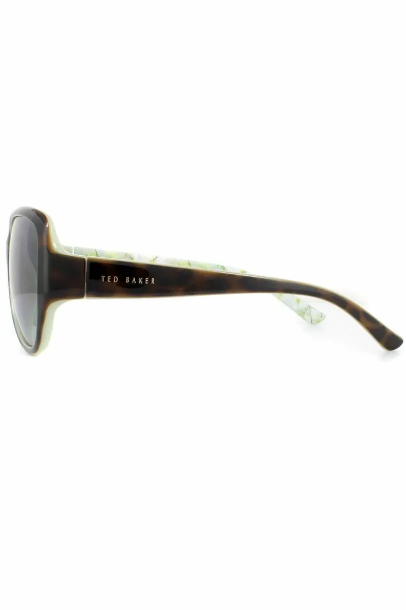 Sunglasses*Ted Baker Oval Tortoise Green Grey Gradient Sunglasses Brown