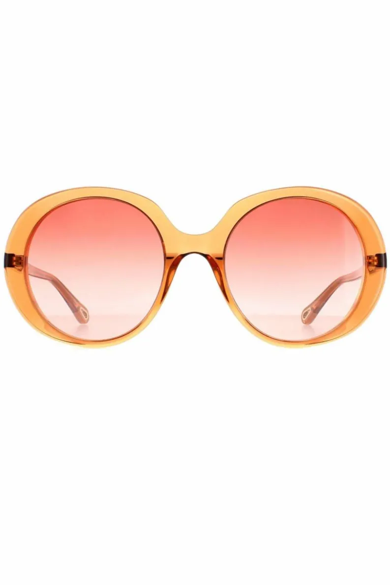 Sunglasses*Chloe Oval Transparent Dark Gradient CH0007S Orange
