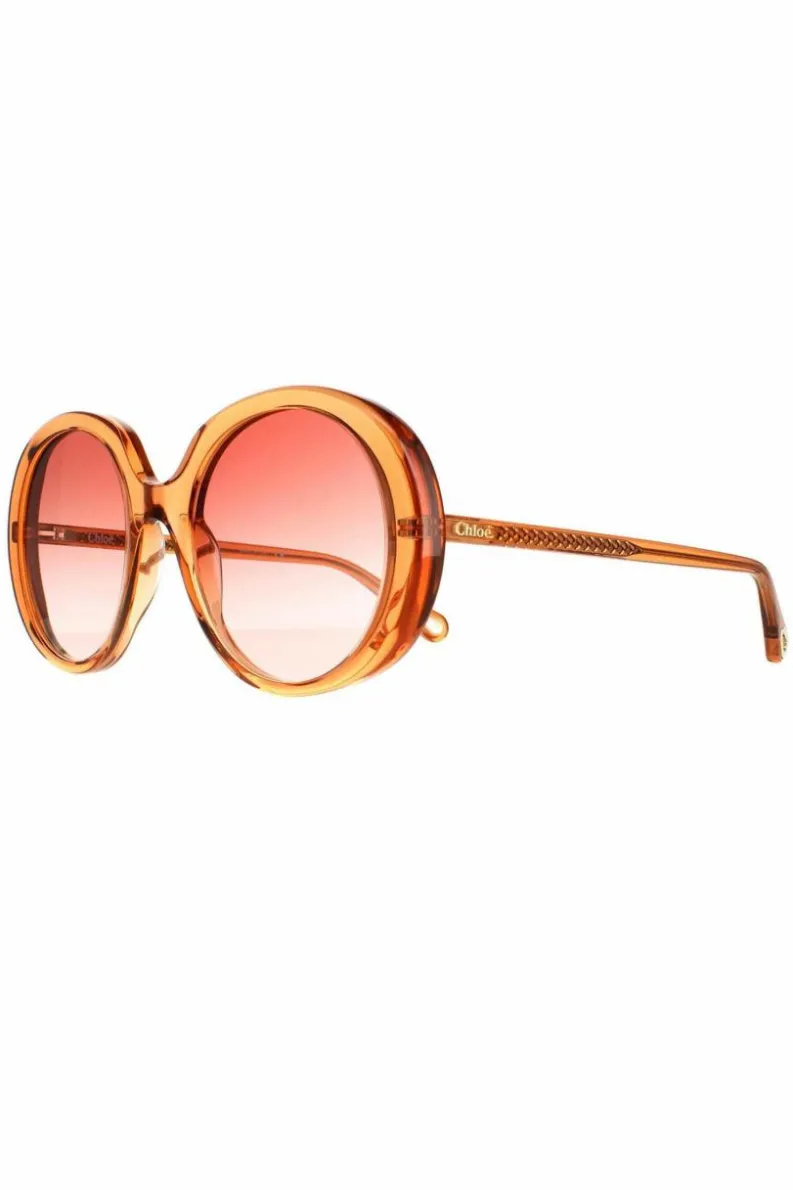Sunglasses*Chloe Oval Transparent Dark Gradient CH0007S Orange