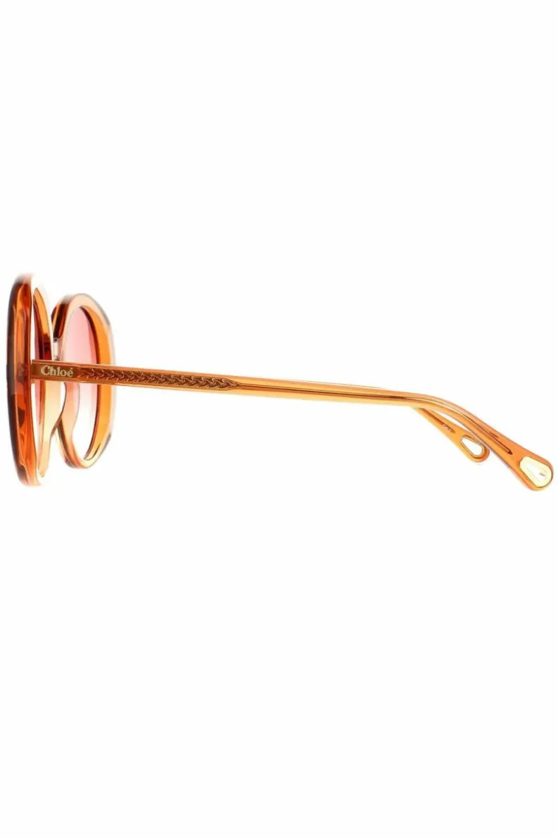 Sunglasses*Chloe Oval Transparent Dark Gradient CH0007S Orange