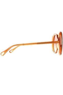 Sunglasses*Chloe Oval Transparent Dark Gradient CH0007S Orange